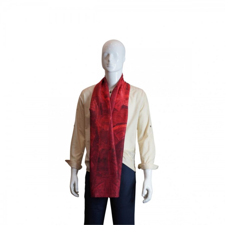 Long raw silk scarf - Legendary  45*180 cm